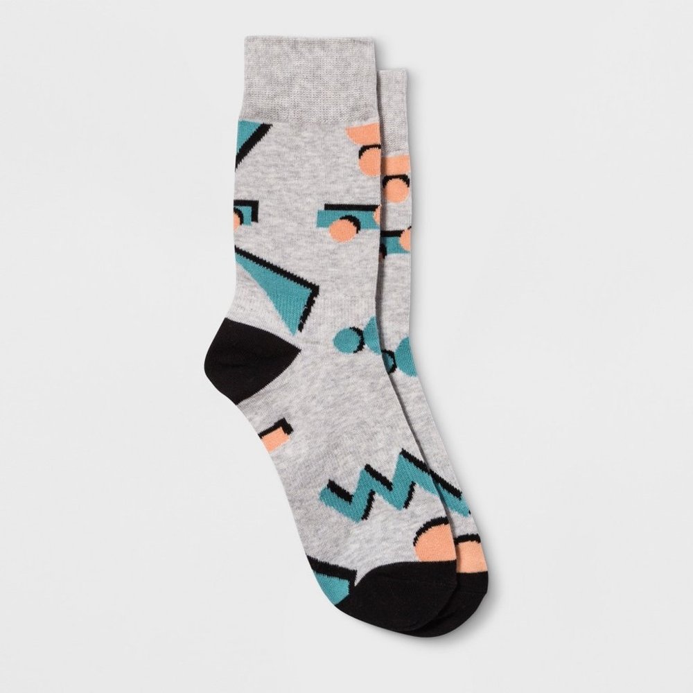 1 pr Men's Crew Socks Size 8-12 Patterned Pair of Thieves